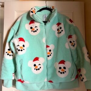 Disney Christmas 2024 Snowman Mickey Mouse Fleece Jacket